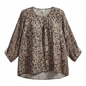 Maurices Plus Size 1X Floral Pink Green Top